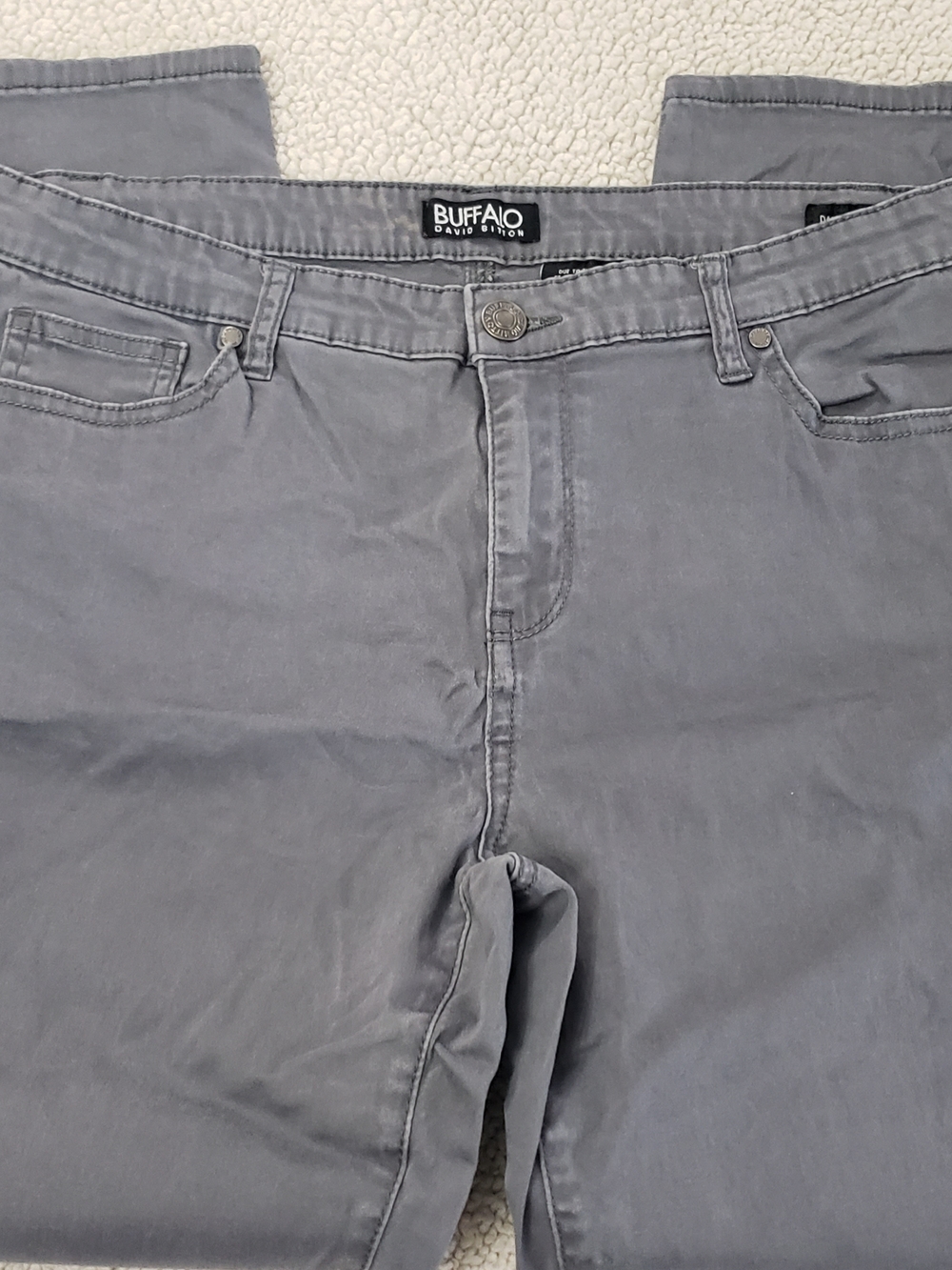 BUFFALO DAVID BITTON Slate Gray Stretch Skinny Ankle Casual Pants | Women 12/32
